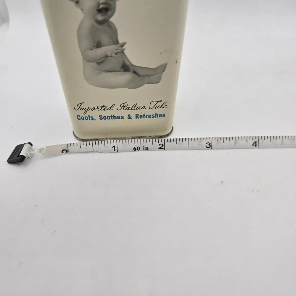 Vintage Diaperwite Baby Powder Tin Imported Italian Talc Nursery Advertising